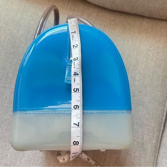 Furla Boston Blue and Gray Jelly Handbag - Picture 14 of 16